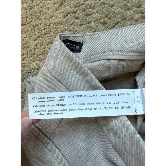 Zara Dress Pants Trousers 26” Inseam Light Beige Ankle Tapered Career Women Sz 2 - Picture 8 of 8